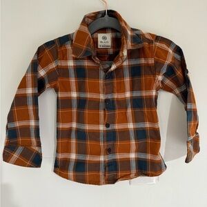 Kids Small Plaid Fall Button Up